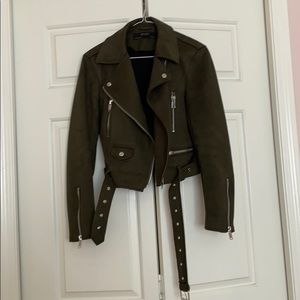 ZARA Suede Biker Jacket Size M
